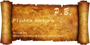 Plichta Barbara névjegykártya